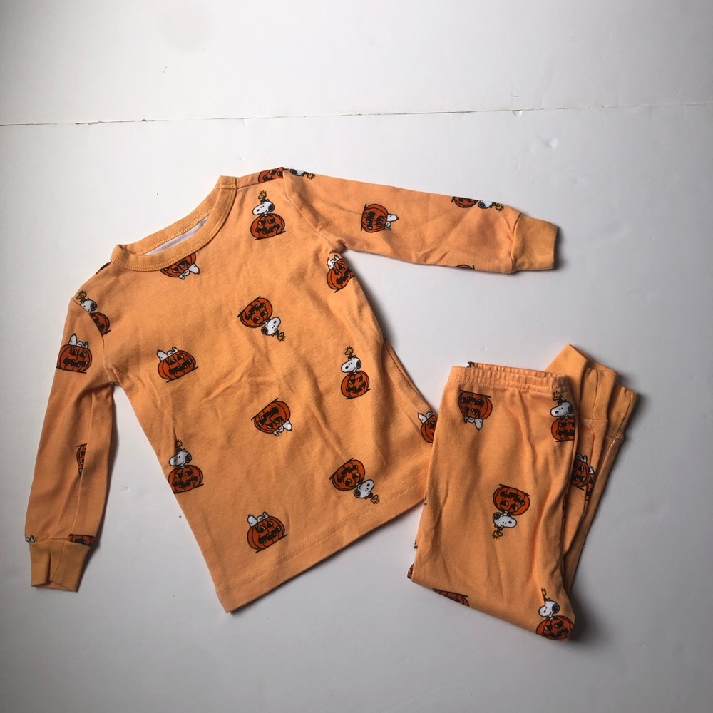 Janie and Jack Boys Good Night Pajamas In PEANUTS™ Snoopy Pumpkin Size 18-24 M - Picture 2 of 8
